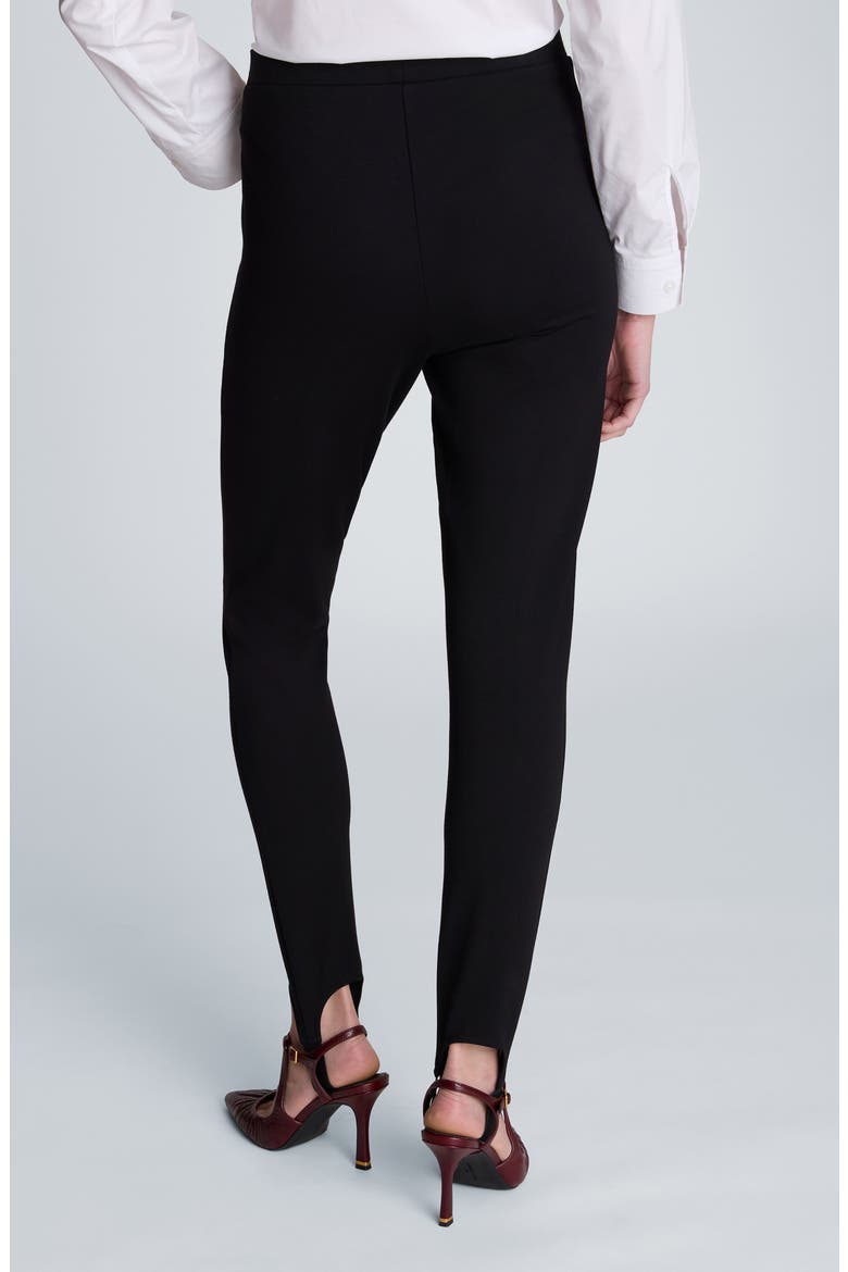 Pintucked Stirrup Leggings, Alternate, color, BLACK