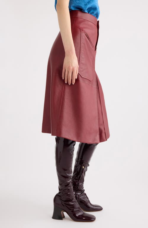 Chloé Knee-length Skirt In Leather Red Size 10 100% Lambskin In Brown
