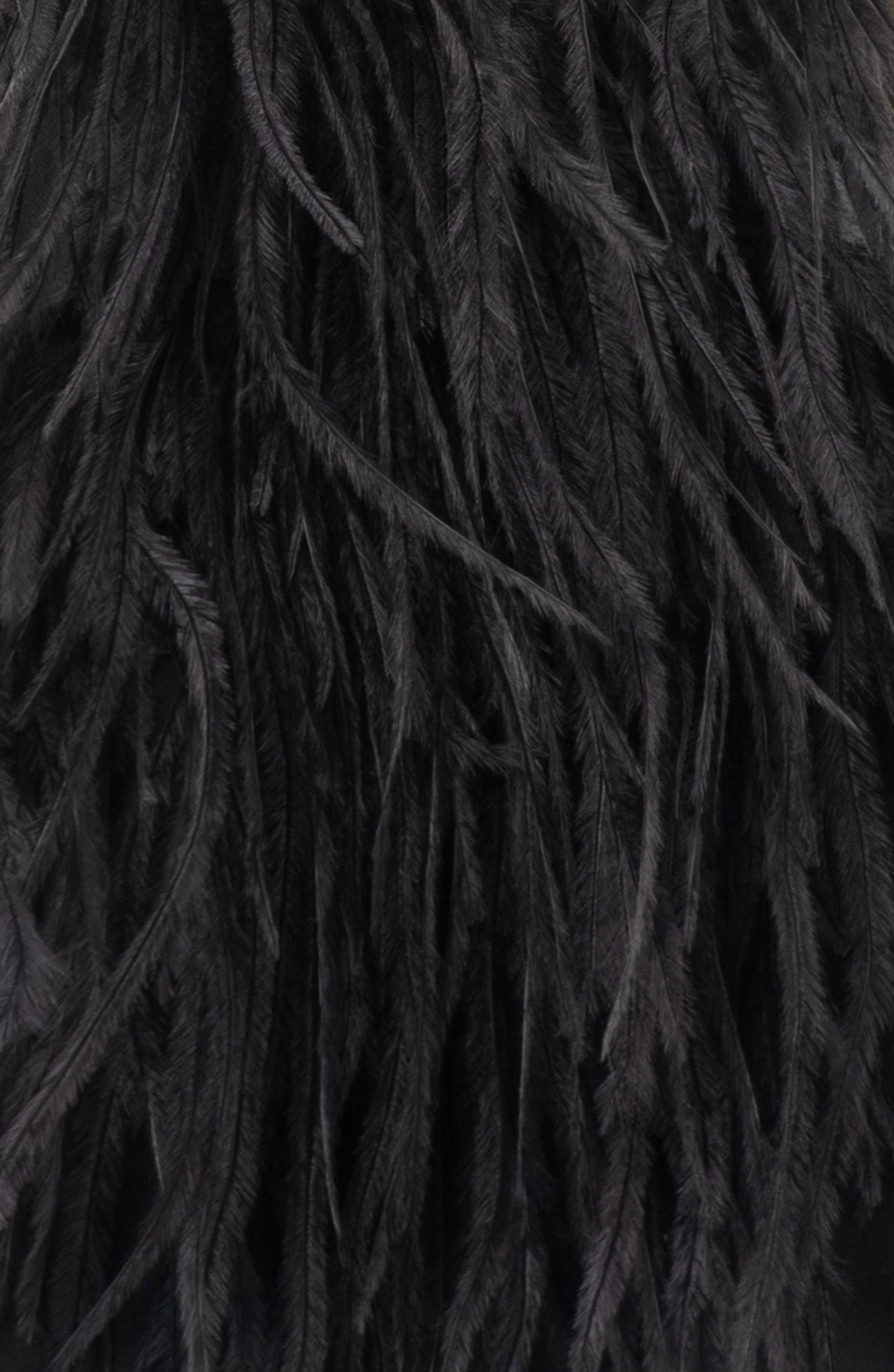 Olga Berg Sara Feather Frame Clutch, Alternate, color, Black