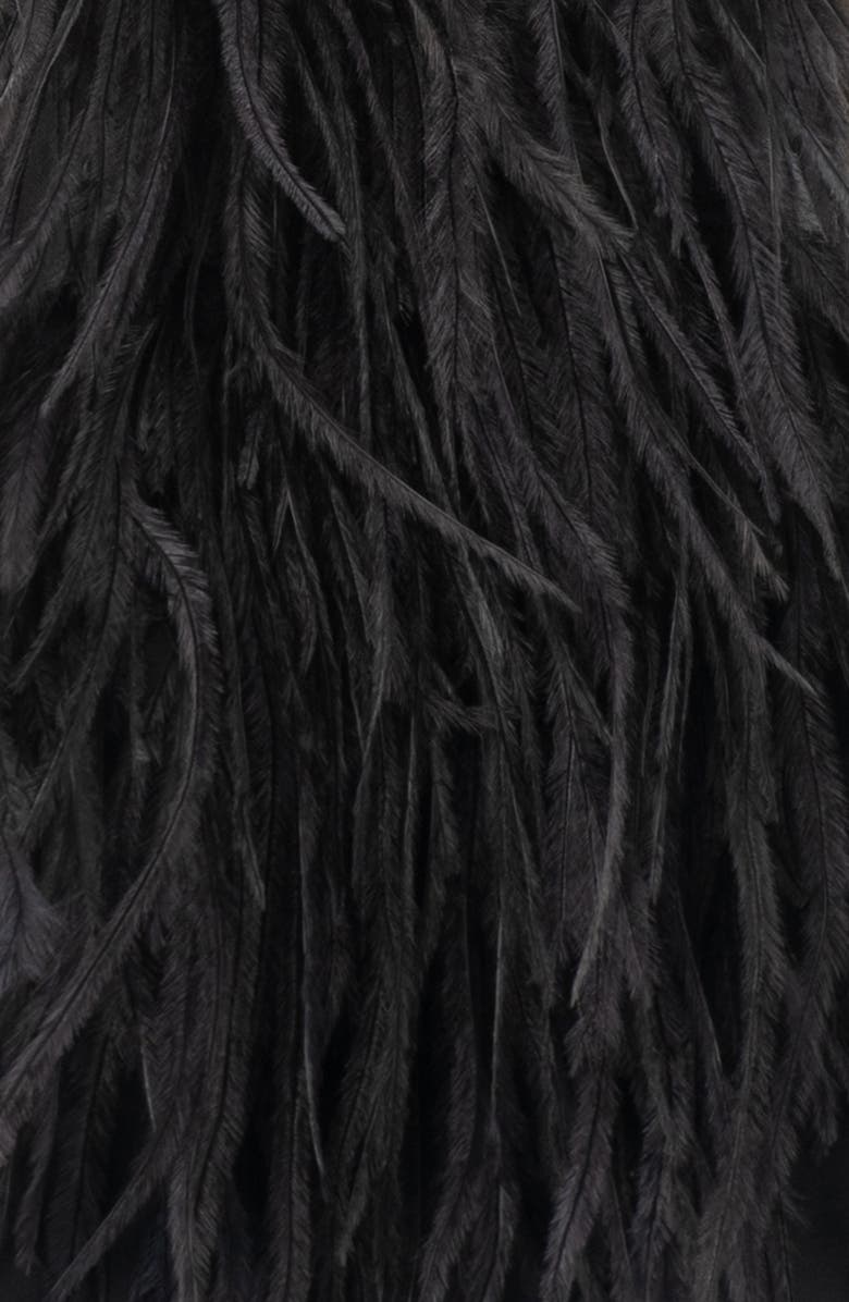 Olga Berg Sara Feather Frame Clutch, Alternate, color, Black