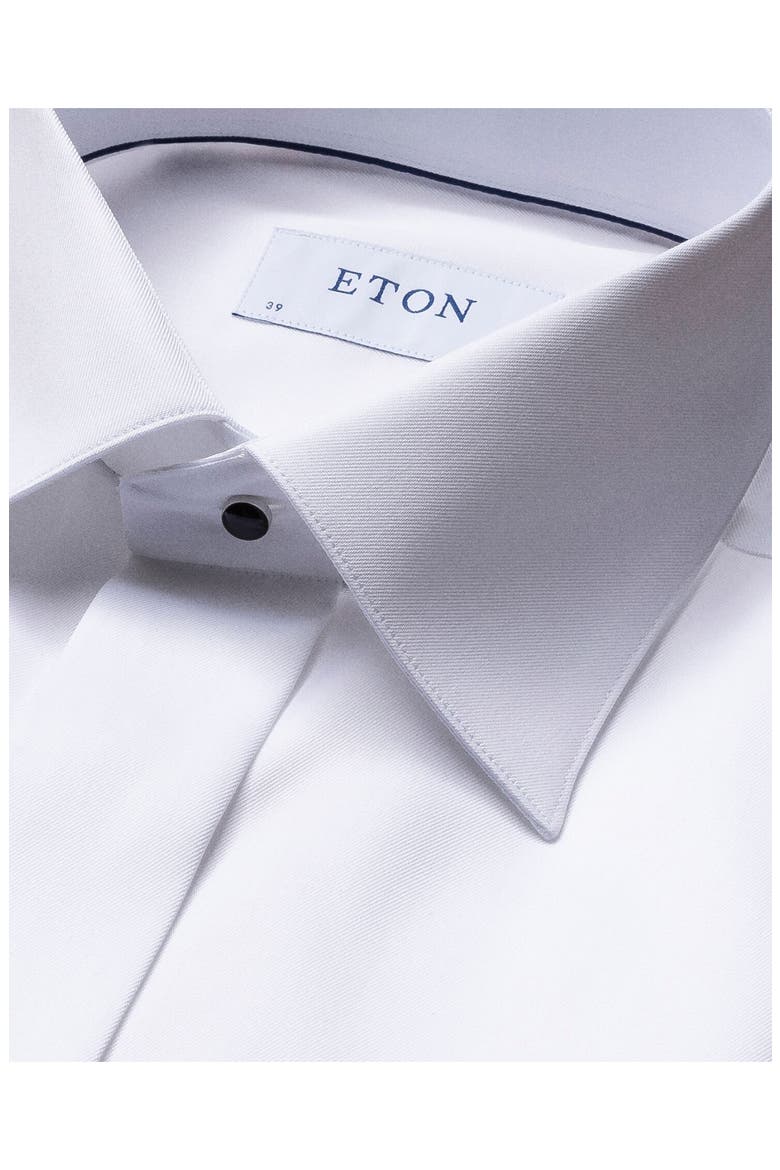 Slim Fit Twill Fly Front Tuxedo Shirt, Alternate, color, WHITE