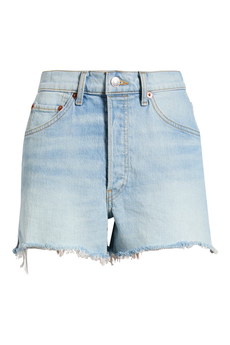 '50s High Waist Denim Cutoff Shorts, Alternate, color, SILVER SPRINGS
