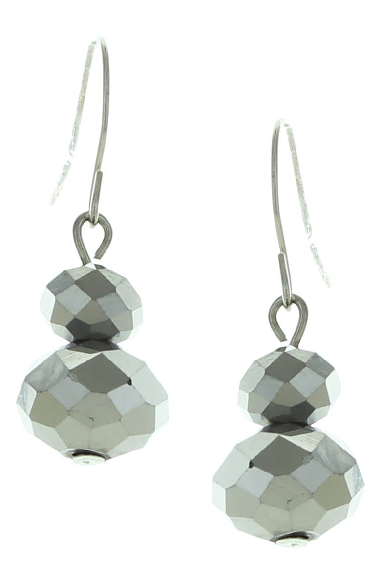 OLIVIA WELLES Haley Beaded Earrings, Main, color, Silver / Grey