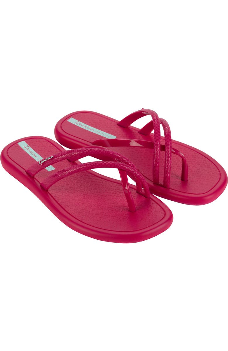 Ipanema Meu Sol Rasteira Textured Toe Loop Sandal, Main, color, Dark Pink