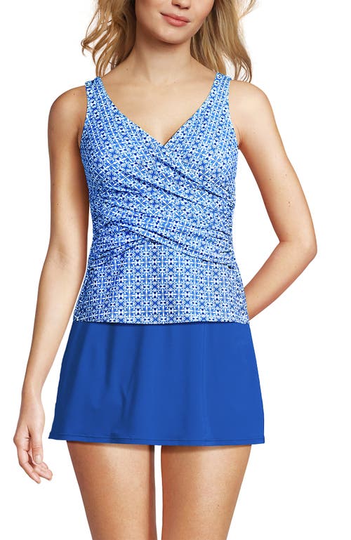 LANDS' END LANDS' END SLENDER SUIT TUMMY CONTROL WRAP TANKINI SWIMSUIT TOP