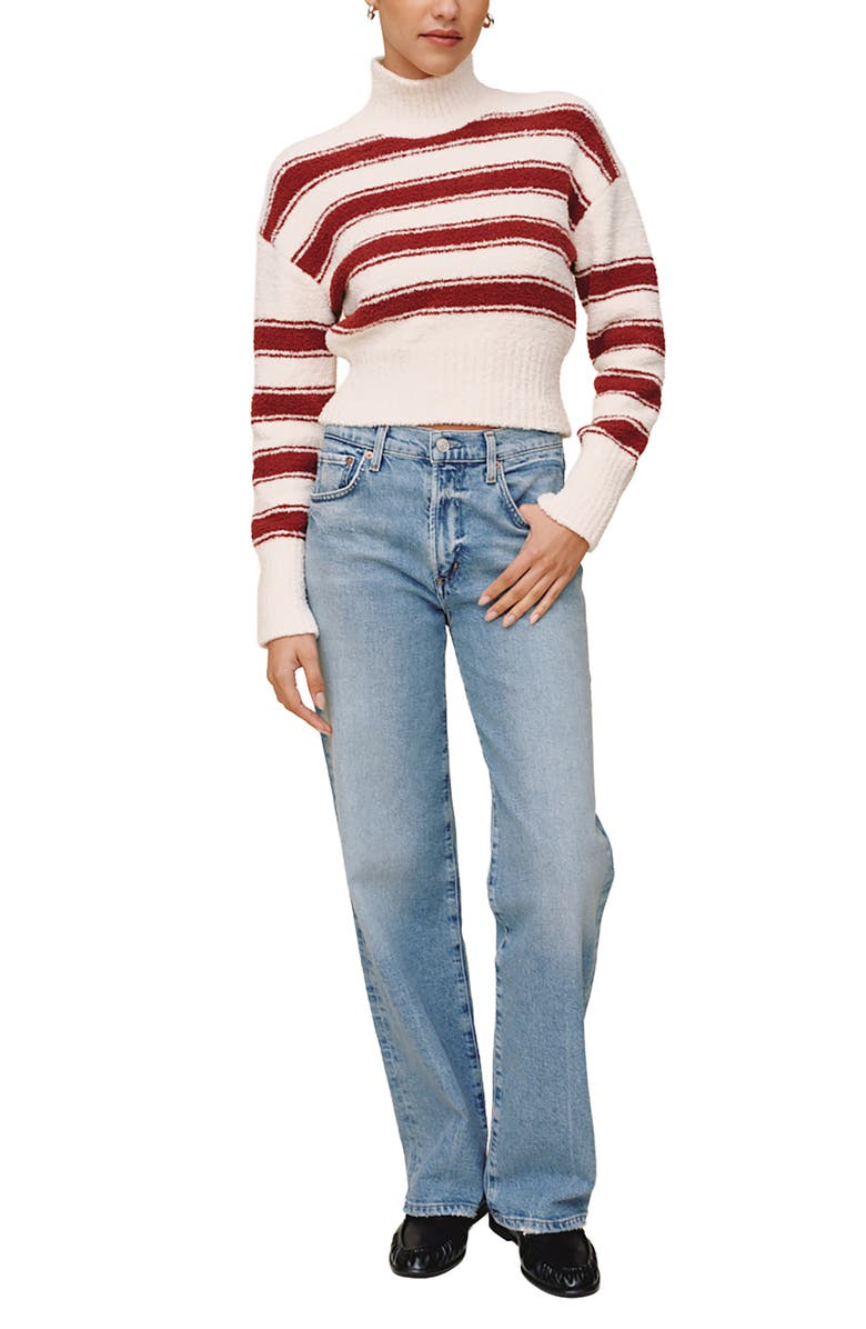 Bella Dahl Stripe Turtleneck Sweater, Alternate, color, Peppermint Bark