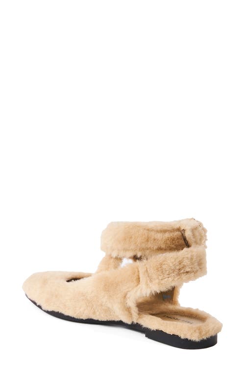 Free People Parisa Faux Shearling Ankle Strap Flat