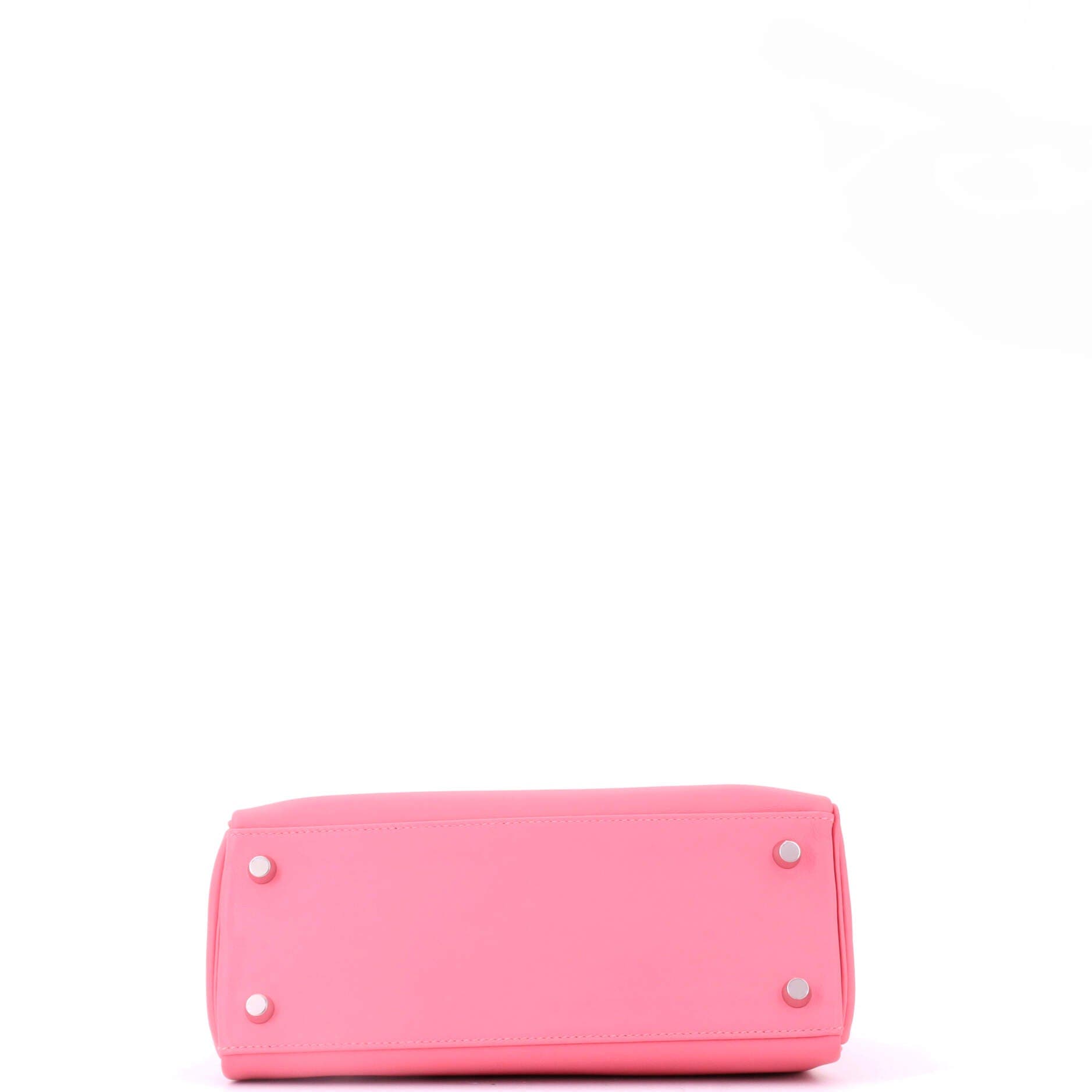 Pre-Owned Hermes Kelly Handbag Pink Swift with Palladium Hardware 25, Alternate, color, Rose Azalee