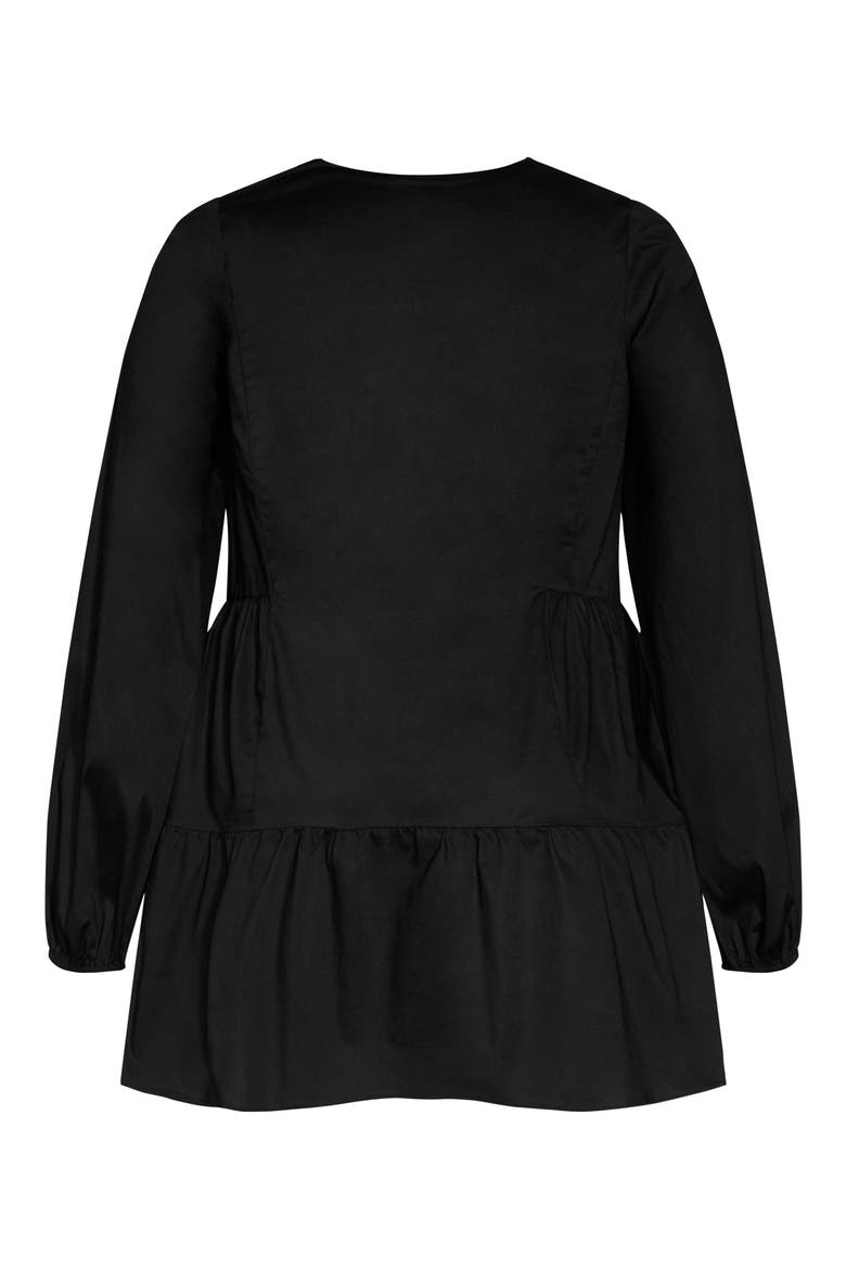 Alexia Long Sleeve Tiered Dress, Alternate, color, BLACK