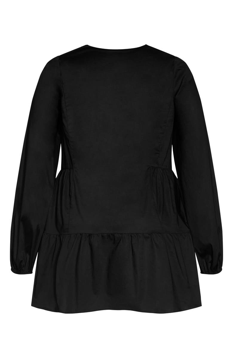 City Chic Alexia Long Sleeve Tiered Dress, Alternate, color, 
