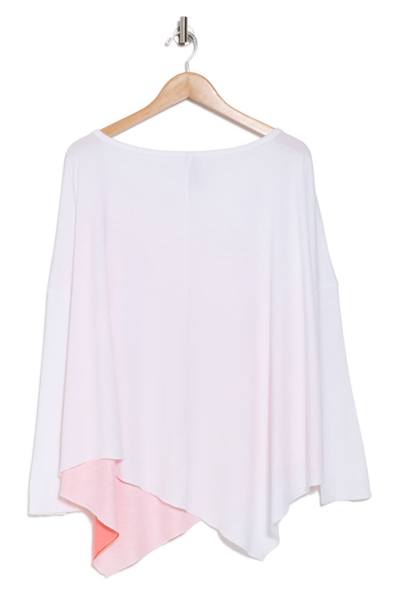 Asymmetric Dolman Sleeve Sweater, Alternate, color, IVORY PINK TO BRONZE PRINT
