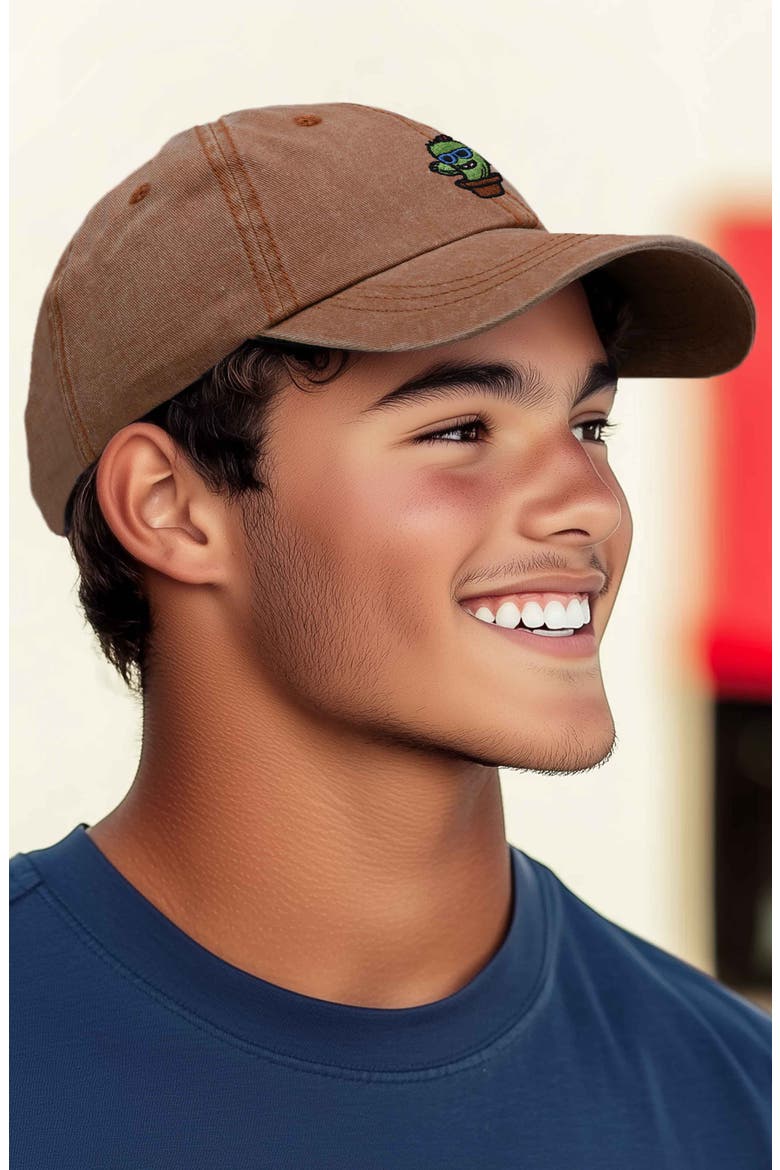 Cactus Embroidered Casual Cap, Alternate, color, Washed Orange