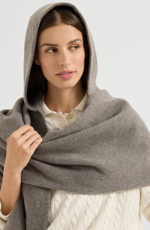 Brunello Cucinelli Knit Scarf With Hood In Gray