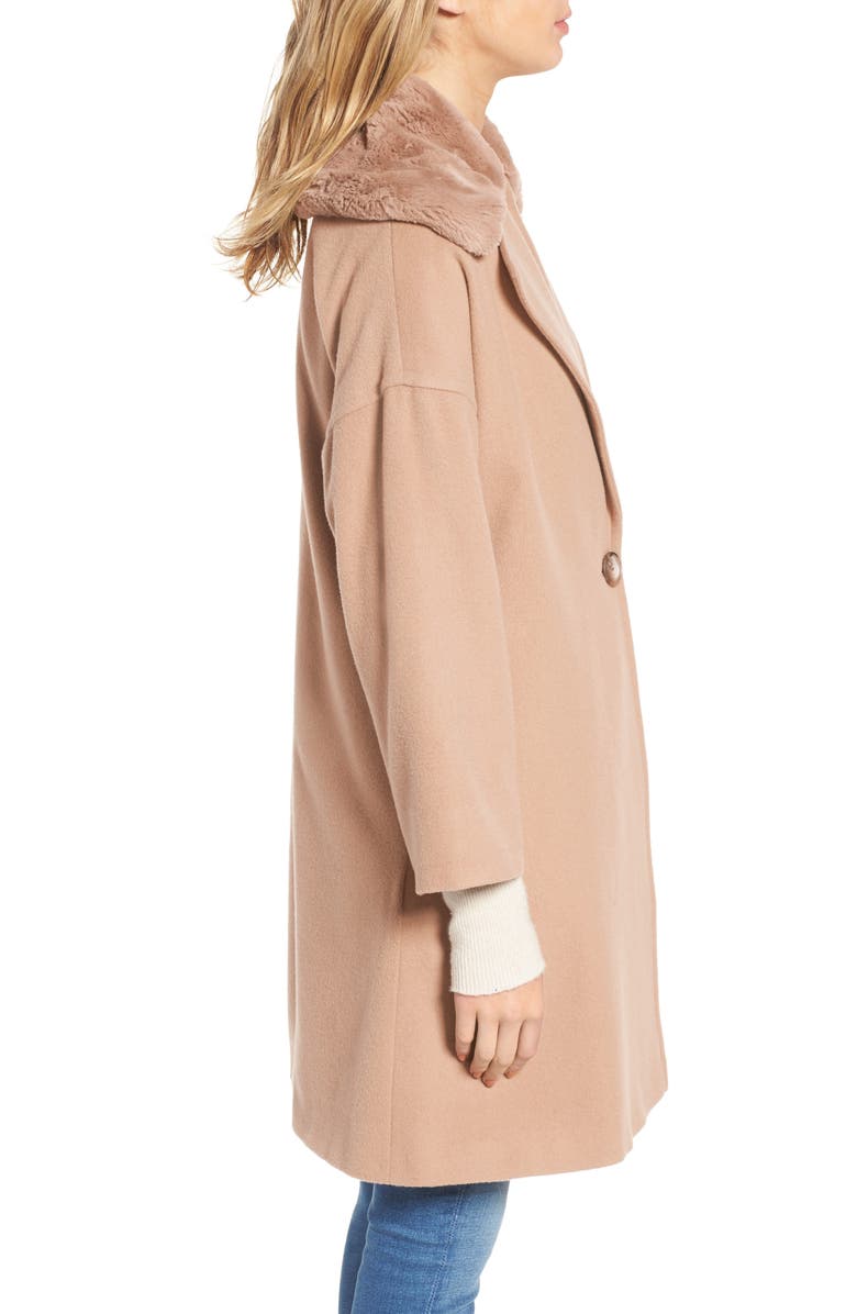 Charles Gray London Faux Fur Collar Overcoat, Alternate, color, 