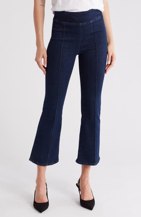 Jet Set Pintuck Crop Mini Bootcut Pull-On Jeans (Keller)