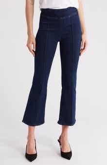 FRAME Jet Set Pintuck Crop Mini Bootcut Pull-On Jeans