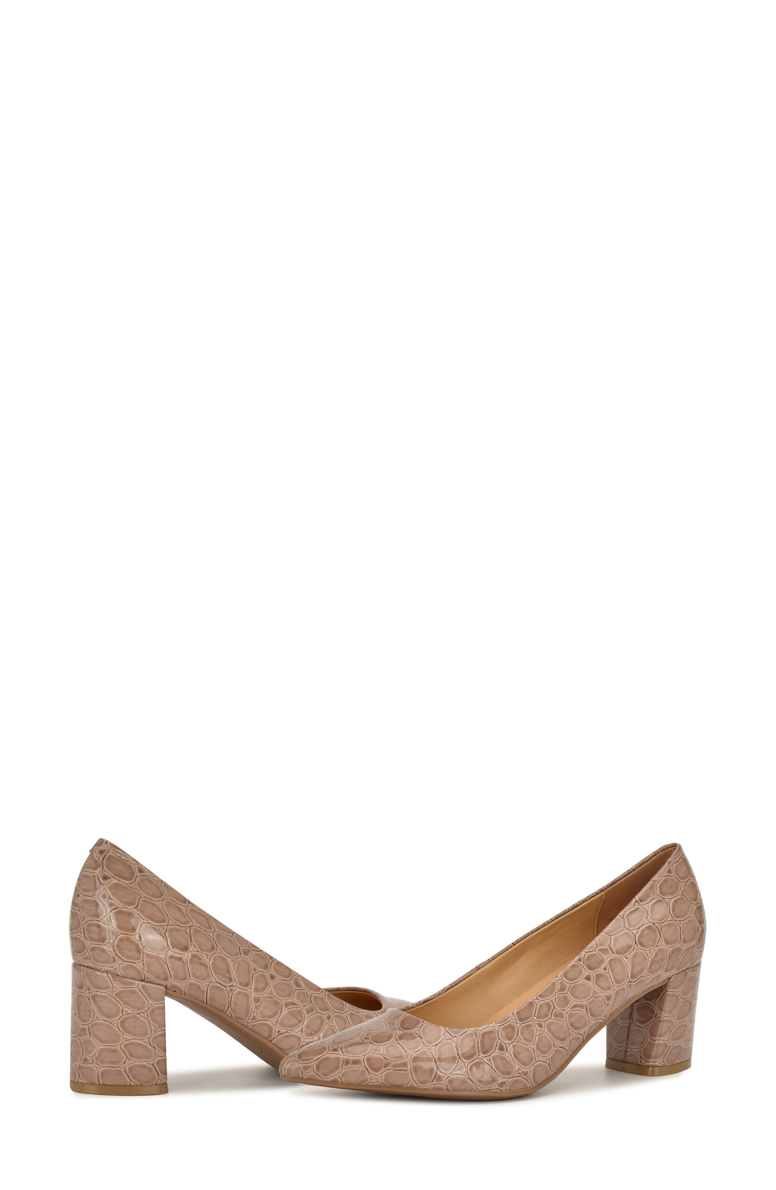 Kaylen Croc-Embossed Pump, Alternate, color, TAN CROCO