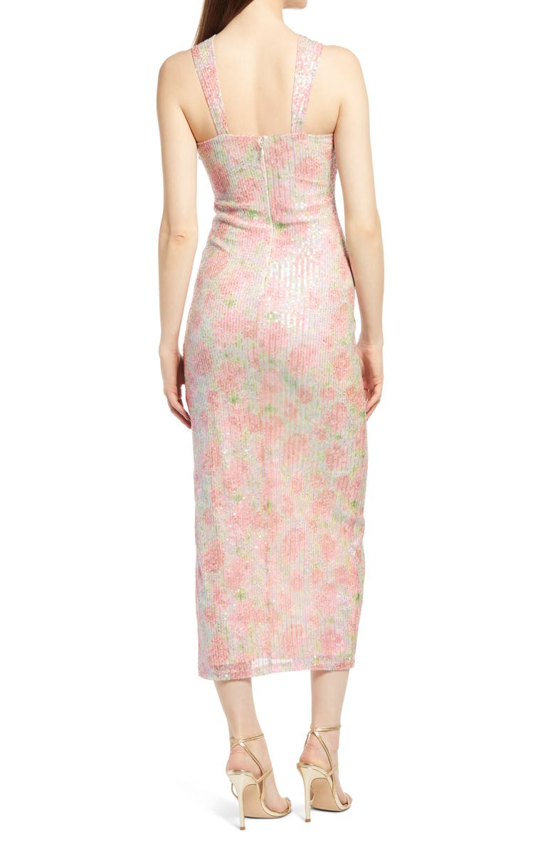 Saylor Faena Sequin Halter Midi Dress, Alternate, color, 