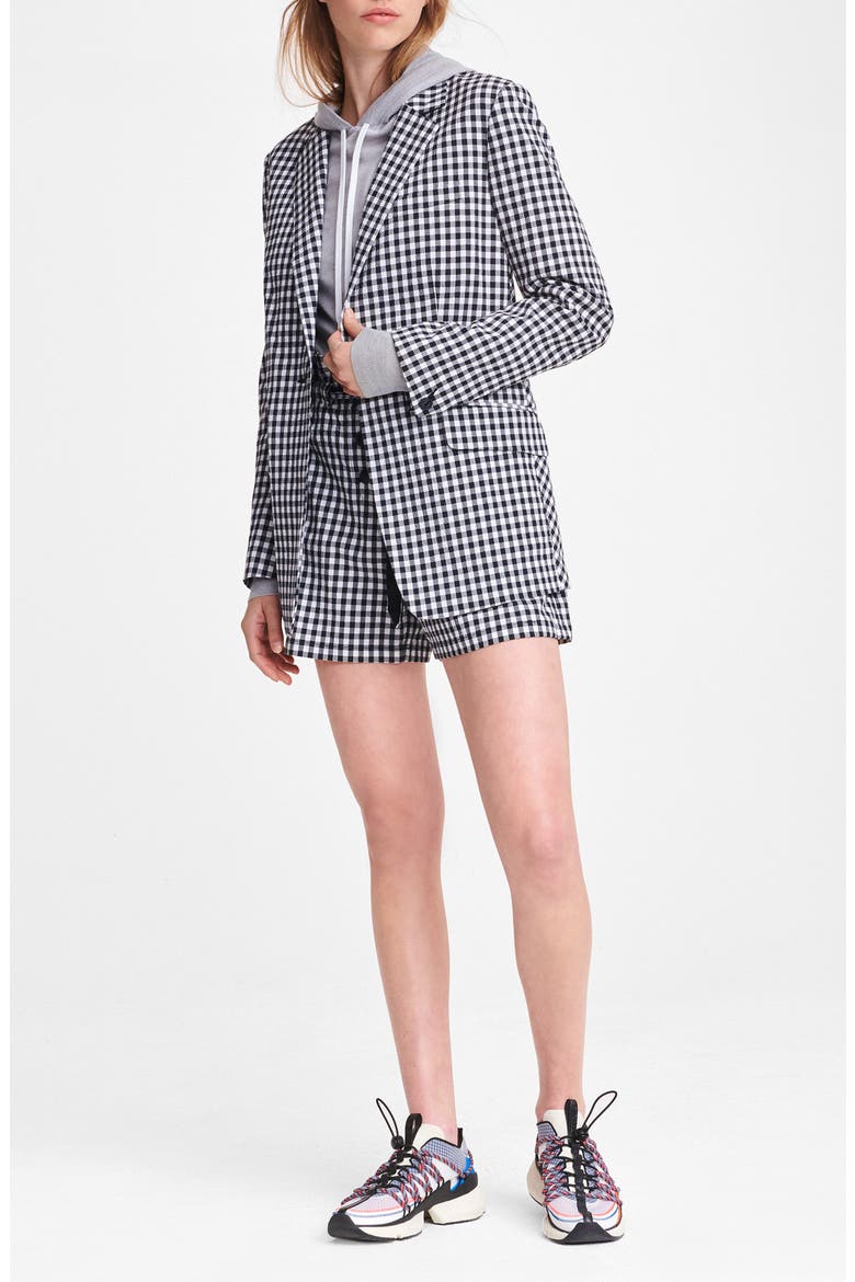 Ames Gingham Stretch Cotton Seersucker Blazer, Alternate, color, BLKWHTGING