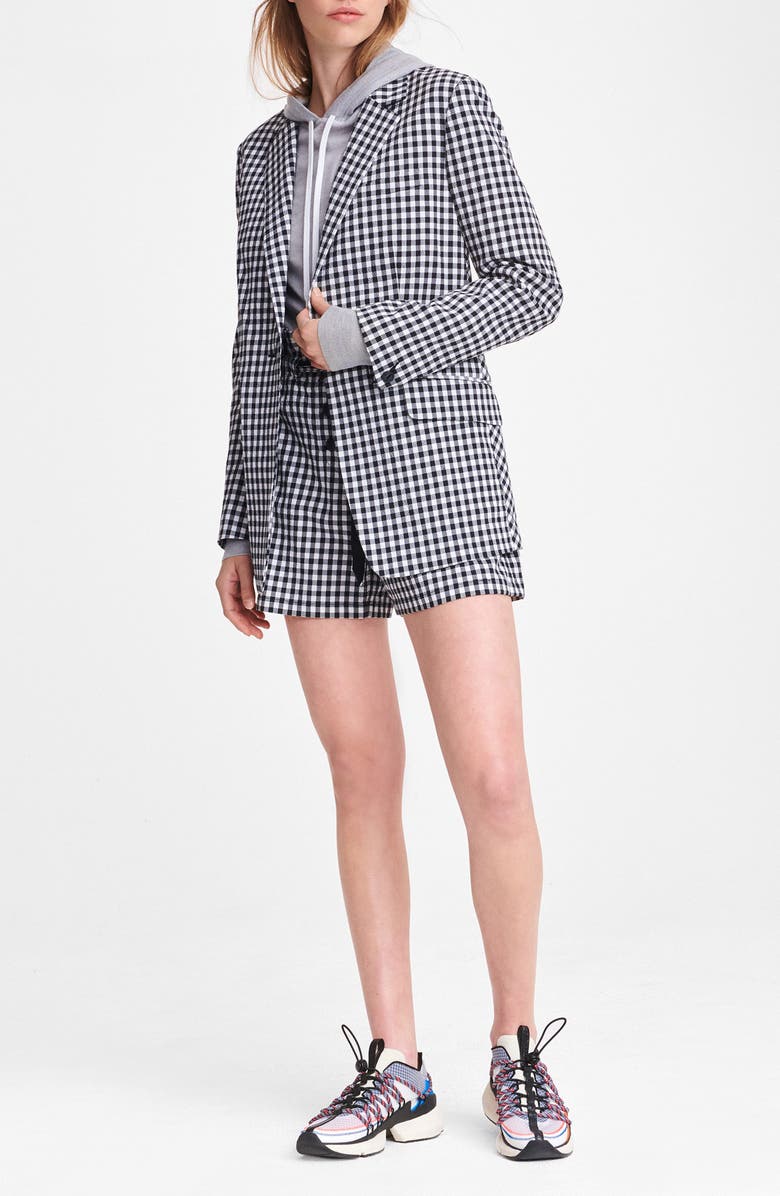 rag & bone Ames Gingham Stretch Cotton Seersucker Blazer, Alternate, color,