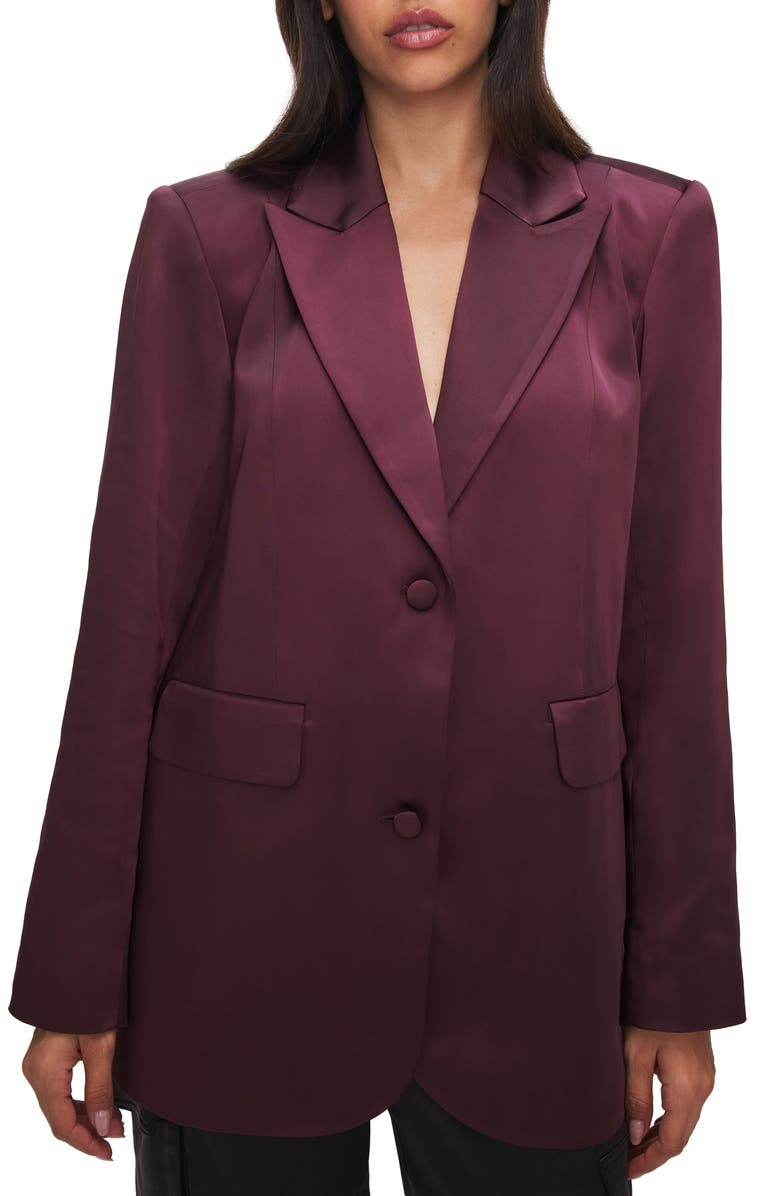 Good American Satin Blazer, Main, color,