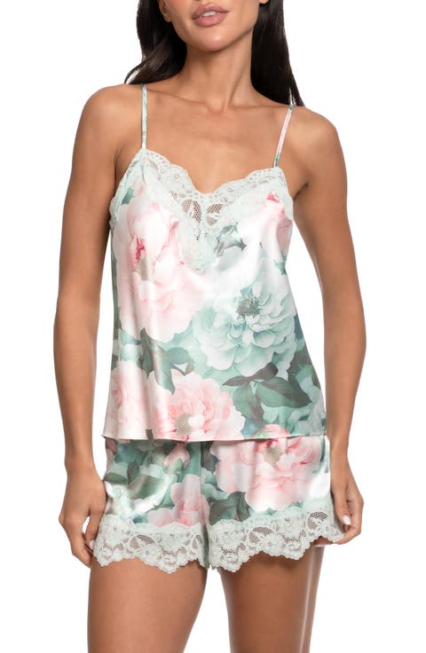 Gracie Lace Trim Satin Short Pajamas