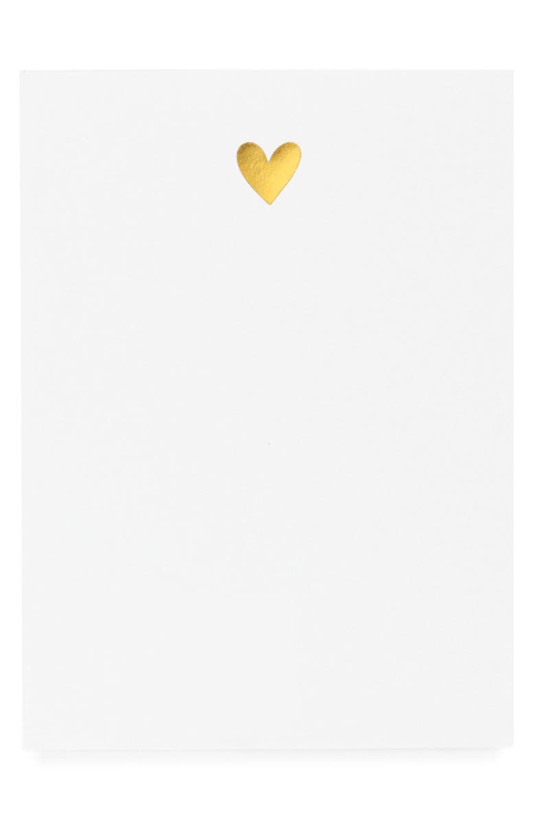 Sugar Paper Gold Foil Heart Mini Notepad, Main, color, 