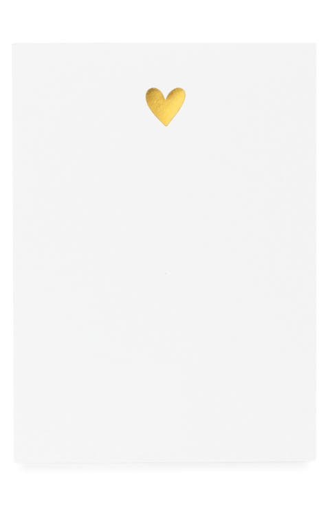 Gold Foil Heart Mini Notepad