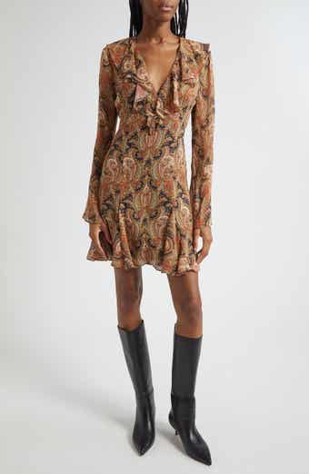 Adrienne Long Sleeve Silk Dress