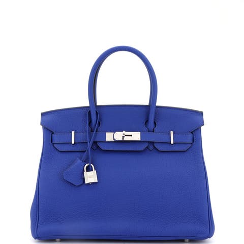 Birkin Handbag Blue Togo with Palladium Hardware 30