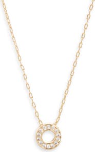 Nordstrom Pavé Cubic Zirconia Initial Necklace