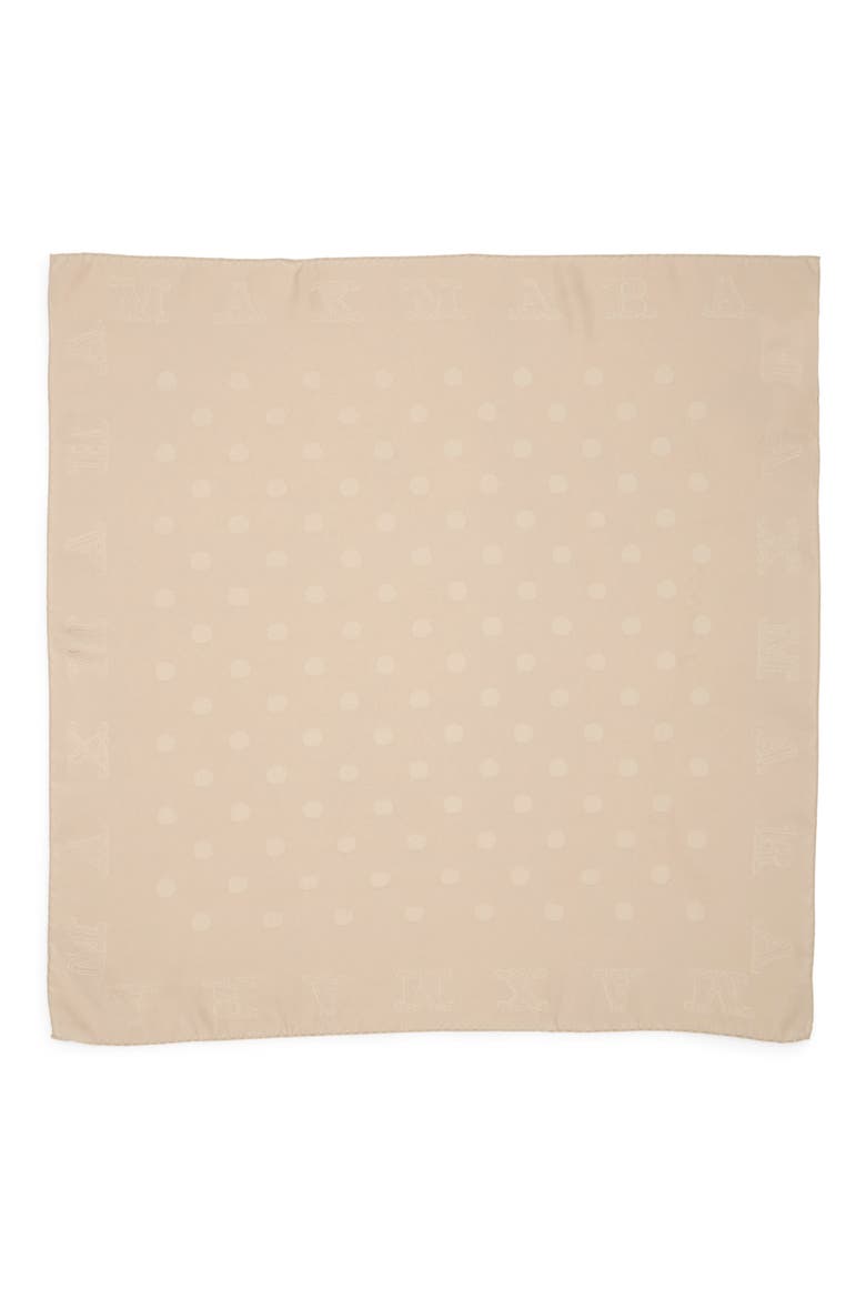 Saveria Polka Dot Jacquard Silk Scarf, Main, color, BEIGE