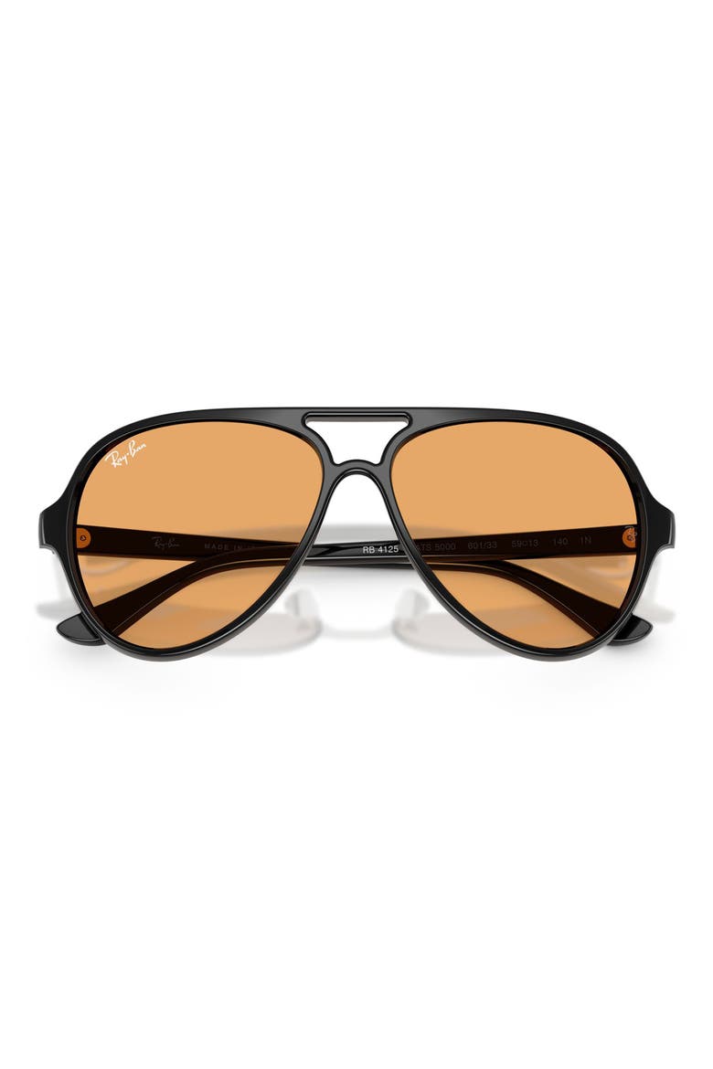 Cats 5000 59mm Pilot Sunglasses, Alternate, color, BLACK / ORANGE