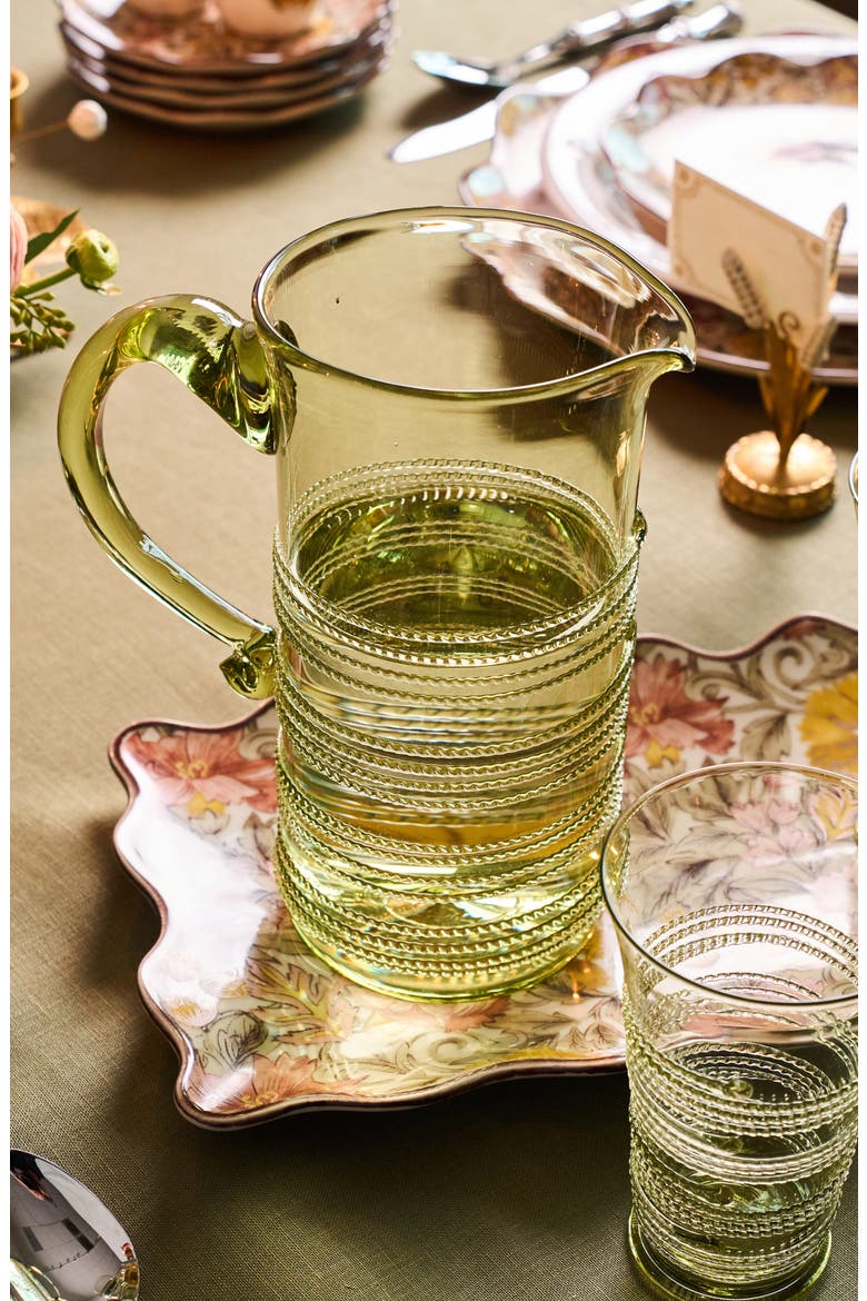 Ella Glass Pitcher, Alternate, color, GREEN