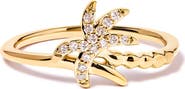 Haus of Brilliance 10K Yellow Gold 1/10 Cttw Diamond Palm Tree Statement Ring