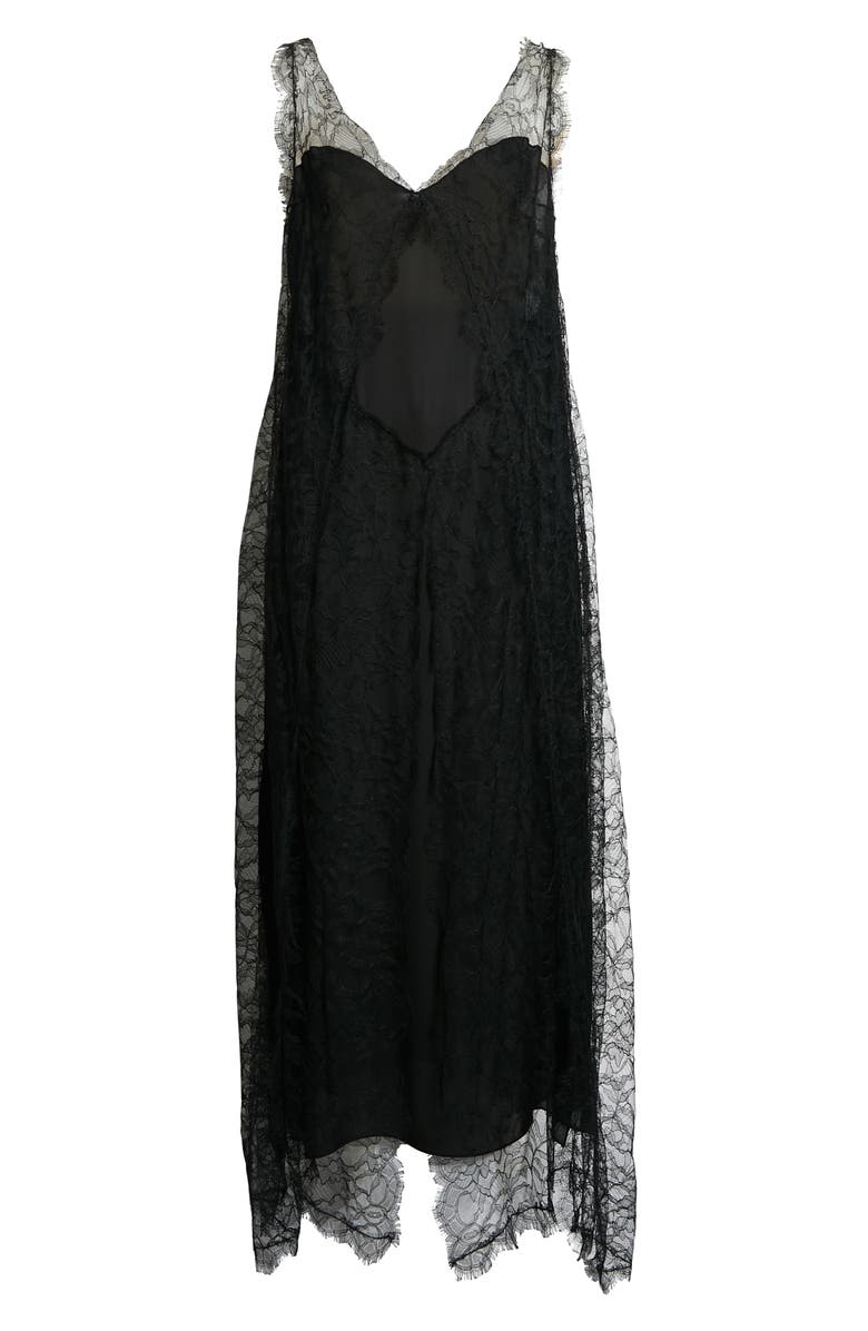 Khaite Ash Open Back Handkerchief Hem Lace Dress, Alternate, color,