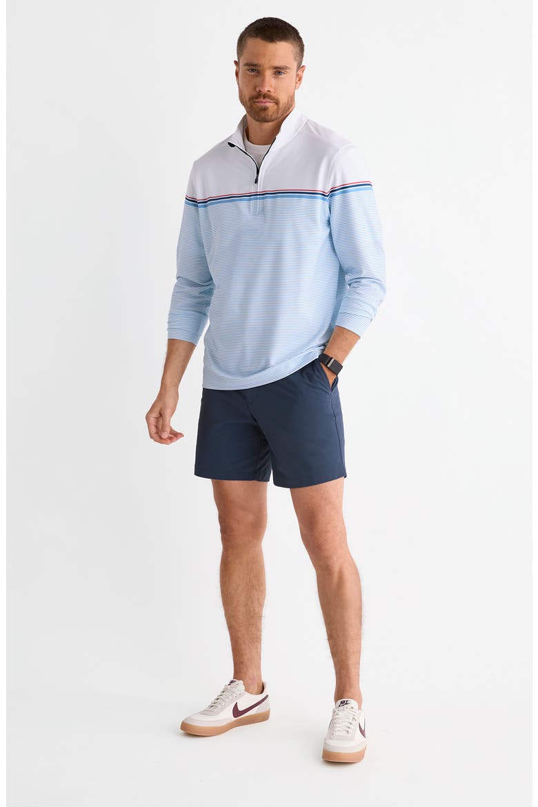 Performance Club Quarter-Zip Pullover, Alternate, color, RED WHITE BLUE MICRO STRIPE