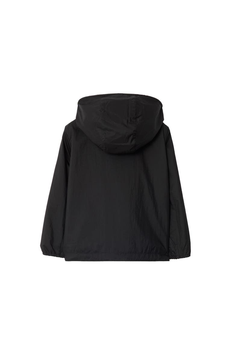 Burberry Checker-tape Nylon Hooded Jacket, Alternate, color, Black