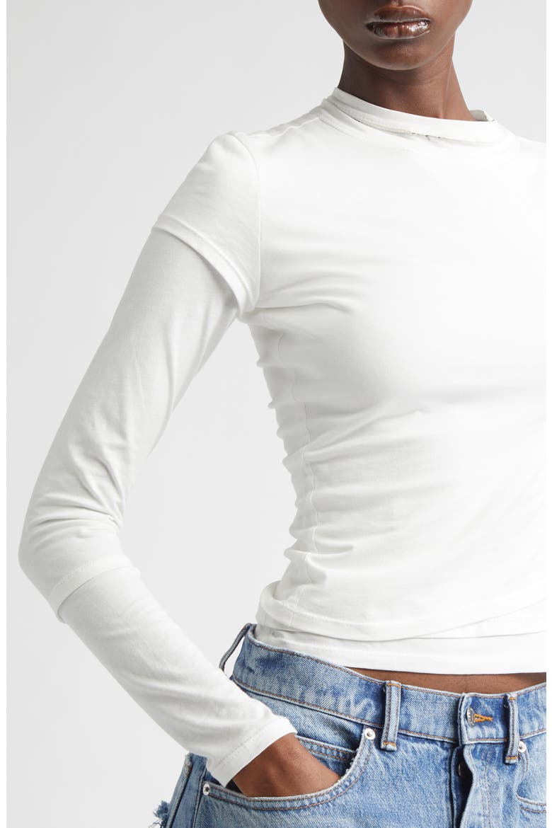 Long Sleeve Layered T-Shirt, Alternate, color, WHITE