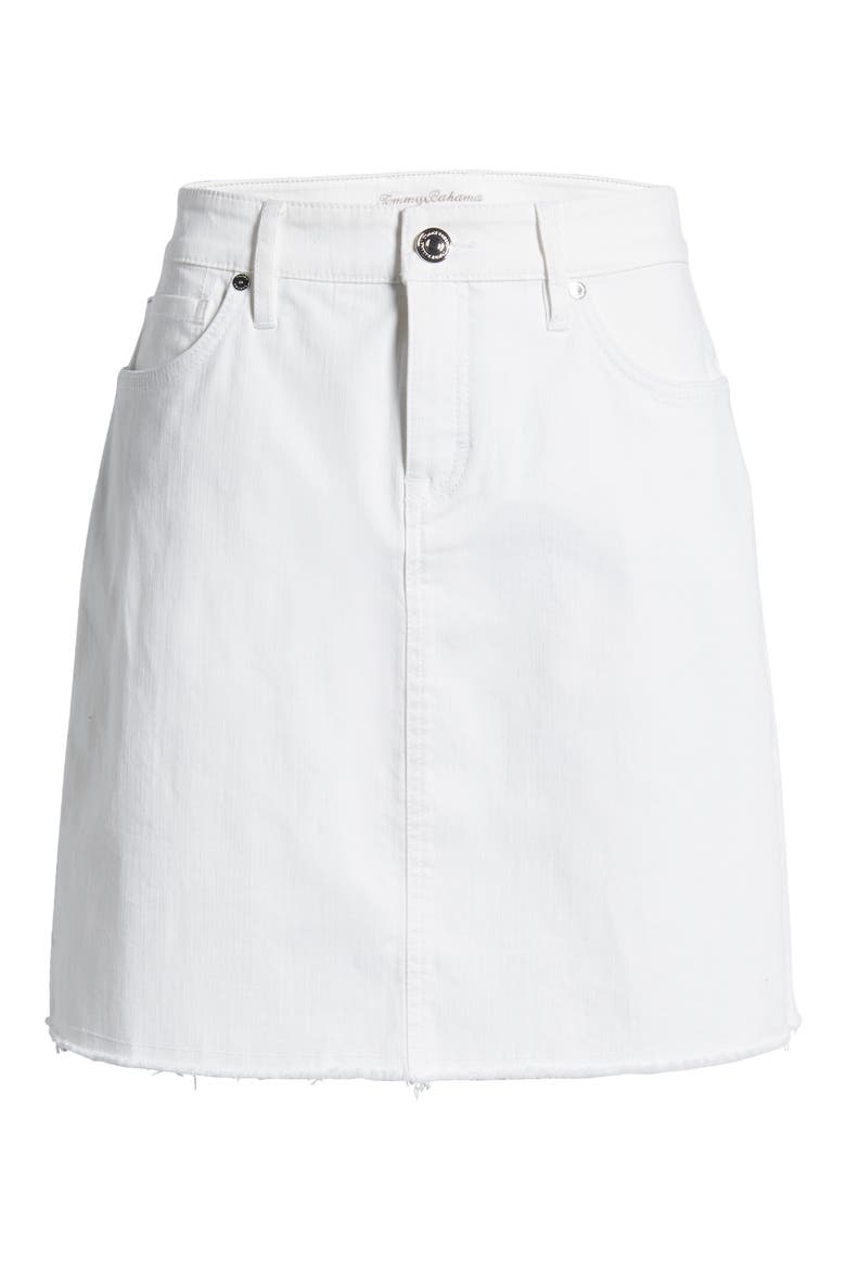 Ella Twill High Waist Denim Miniskirt, Alternate, color, WHITE