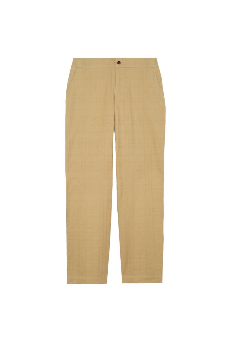 Textured Check Cotton Trousers, Alternate, color, Sandstorm beige