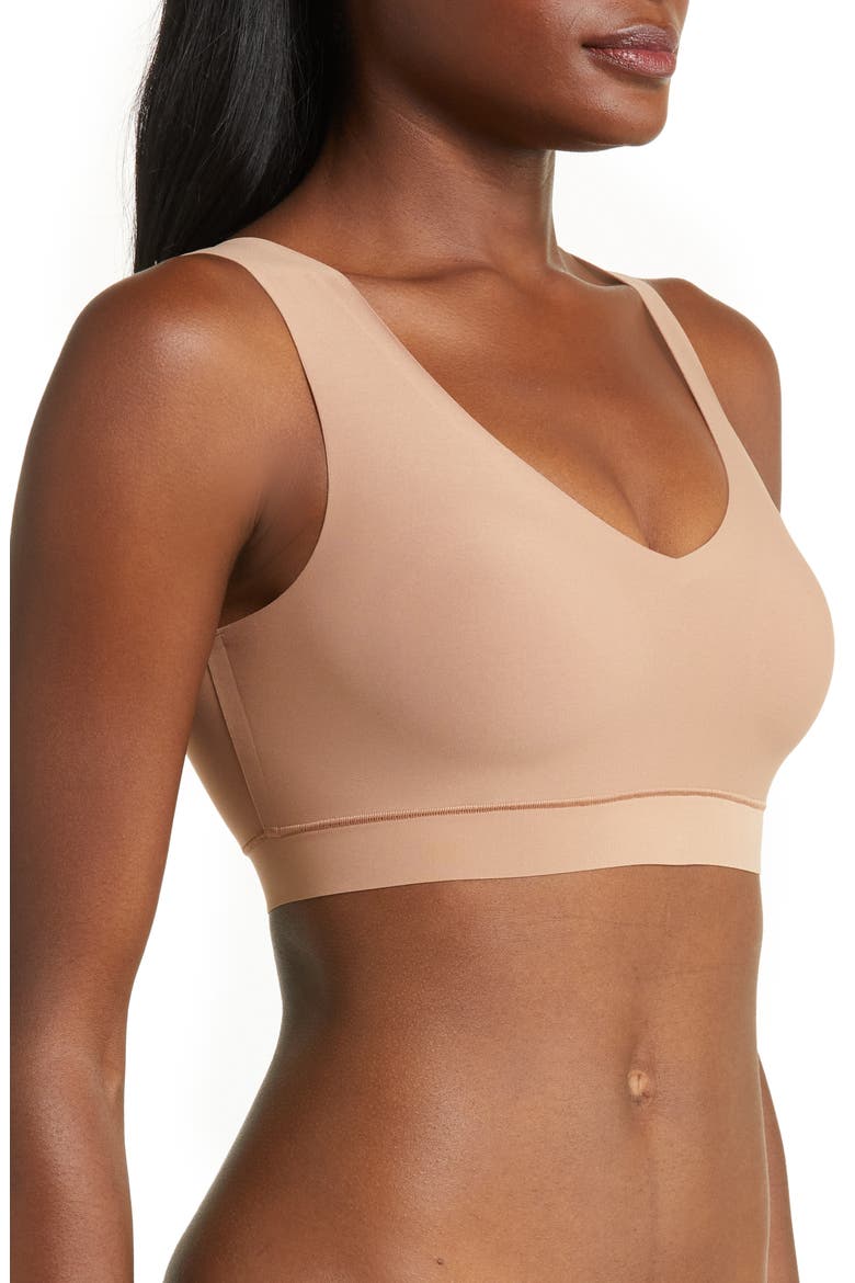 Soft Stretch Padded V-Neck Bralette, Alternate, color, COFFEE LATTE
