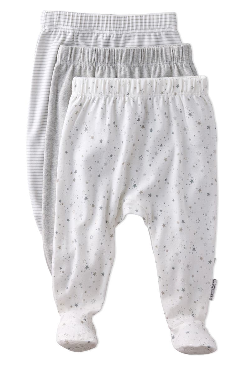 Fallon Footed Organic Cotton Assorted 3-Pack Pants, Main, color, GRAY TWINKLE
