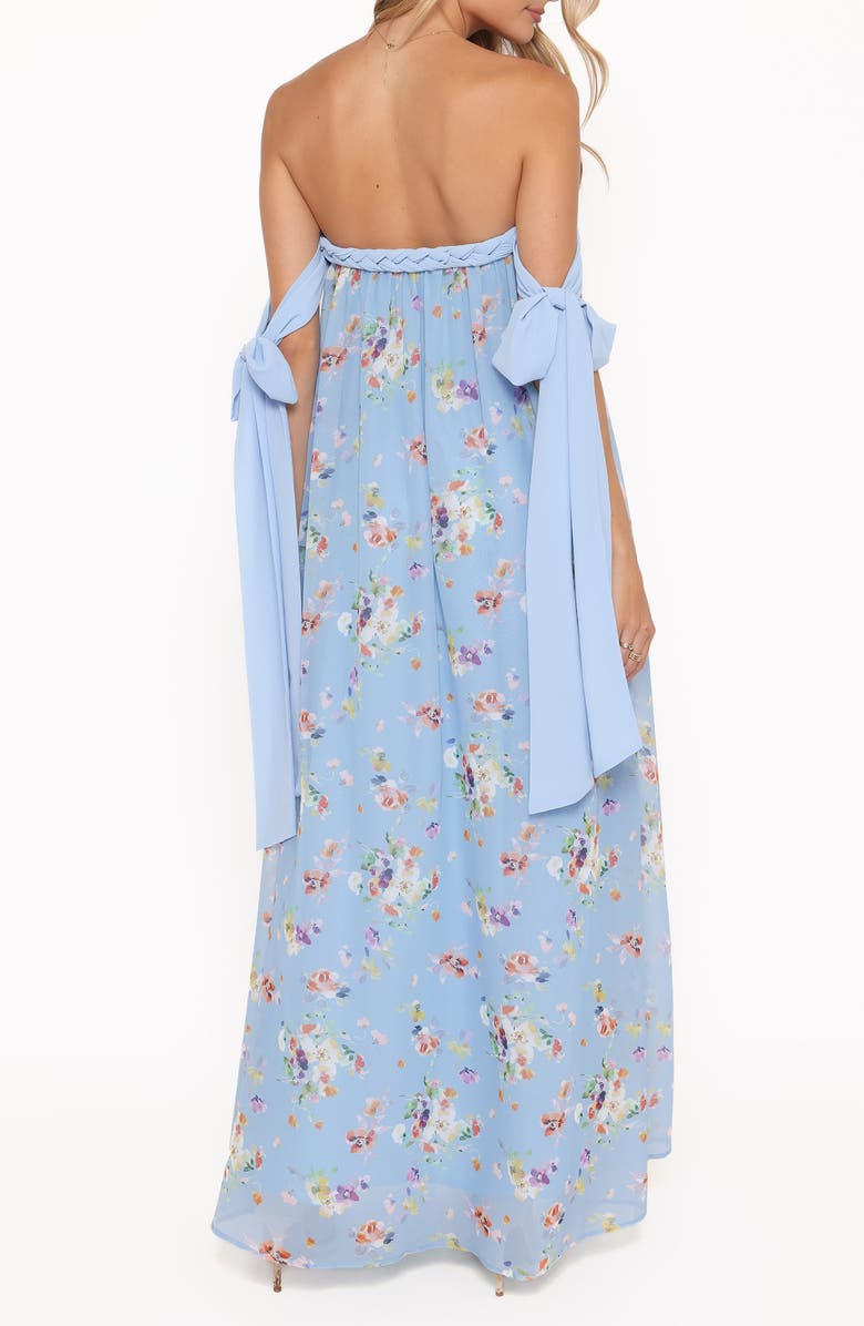 Petal & Pup Codie Floral Strapless Maxi Dress, Alternate, color, Cornflower Blue Floral