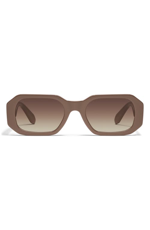Quay Hyped Up 38mm Gradient Square Sunglasses In Doe/brown