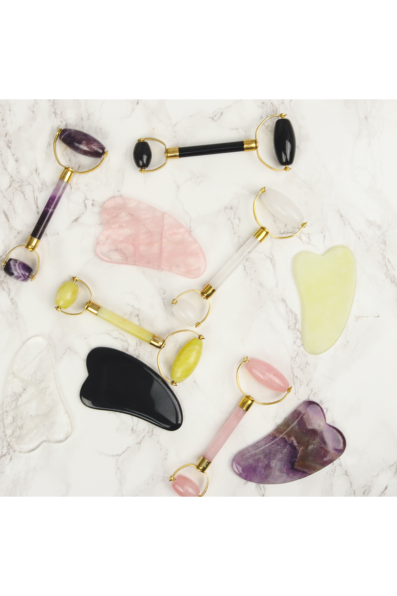 Premium Rose Quartz Facial Roller, Alternate, color, Pink