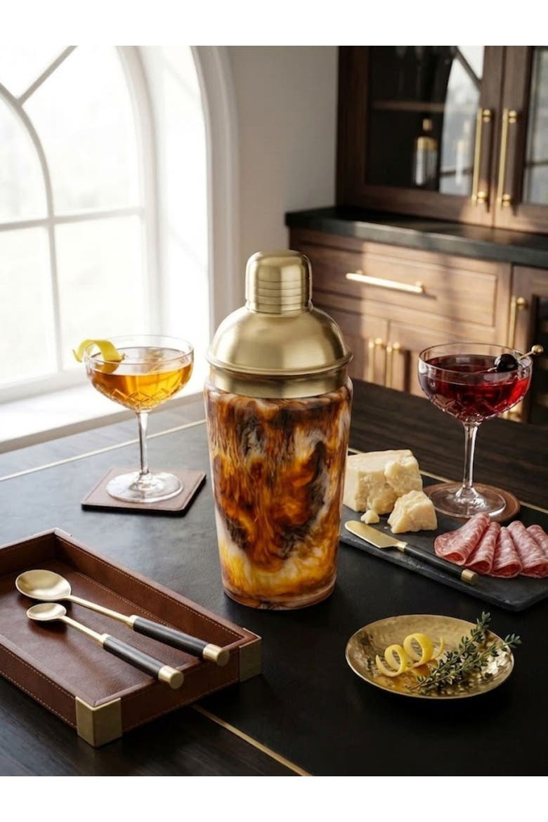 Kampai Cocktail Shaker, Alternate, color, Brown