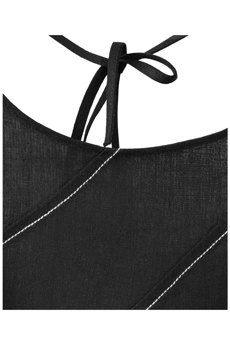 Sleeveless Linen Blend Dress, Alternate, color, BLACK