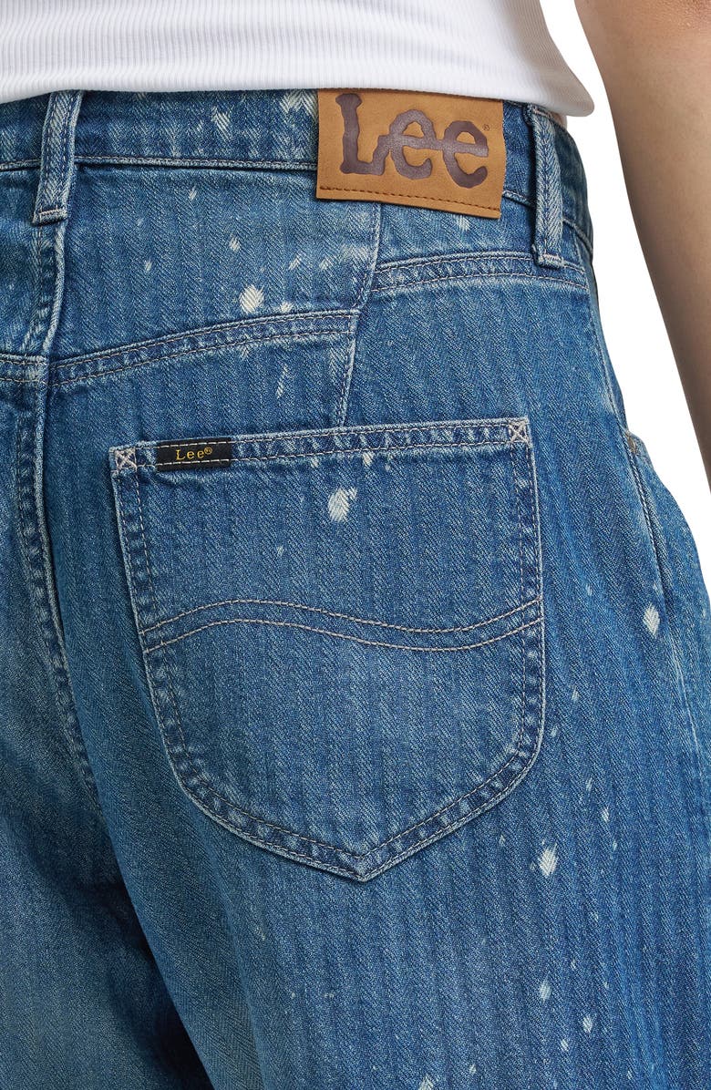 Lee Bleach Splatter Crop Loose Fit Herringbone Jeans, Alternate, color, Dream Of Me