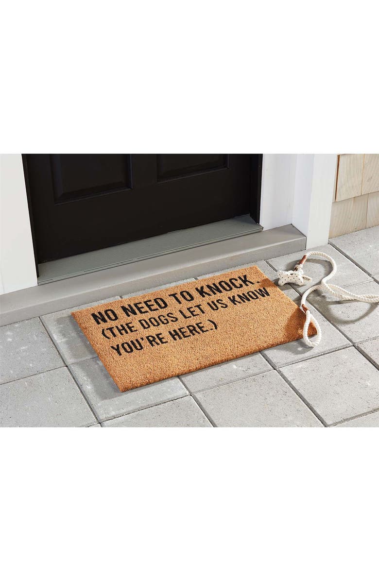 Mud Pie No Need To Knock Dog Doormat, Alternate, color, Dark Beige